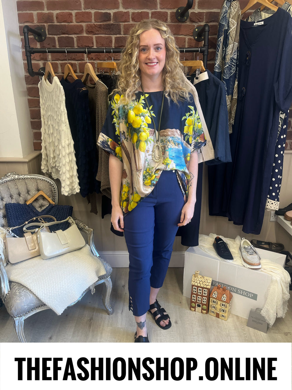 Santorini navy lemons scenic top 16-22