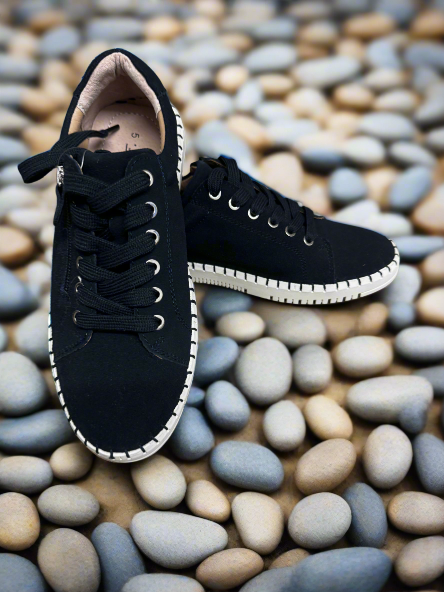 Jo & Joe Cadiz navy leather suede trainer sizes 4-8