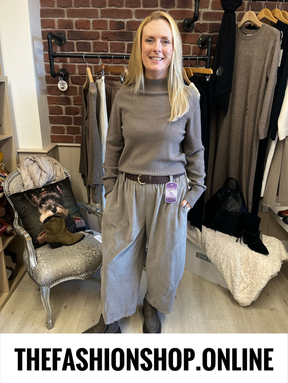 Bailey mocha jumbo cord trousers 10-18