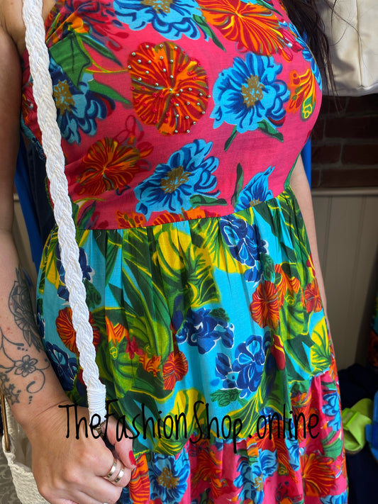 Hattie multicoloured tiered maxi dress sizes 10-16
