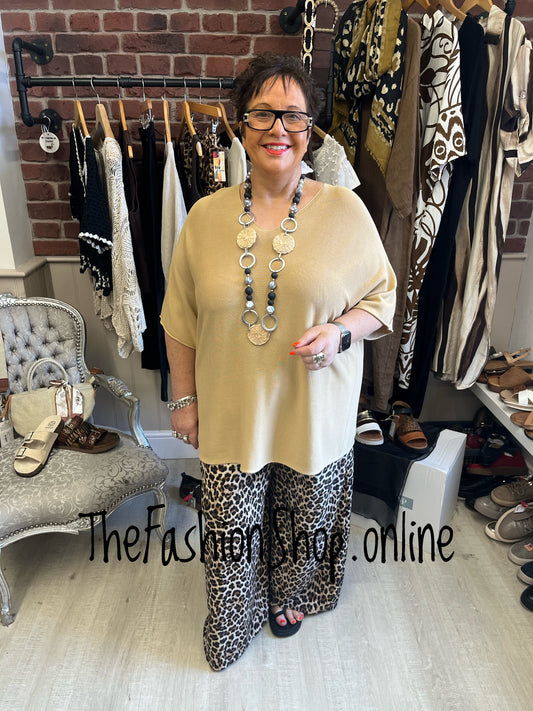 Jada leopard print wide leg trousers 12-22