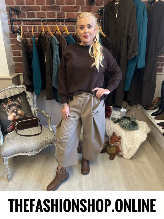 Lauren brown wool mix jumper 10-16