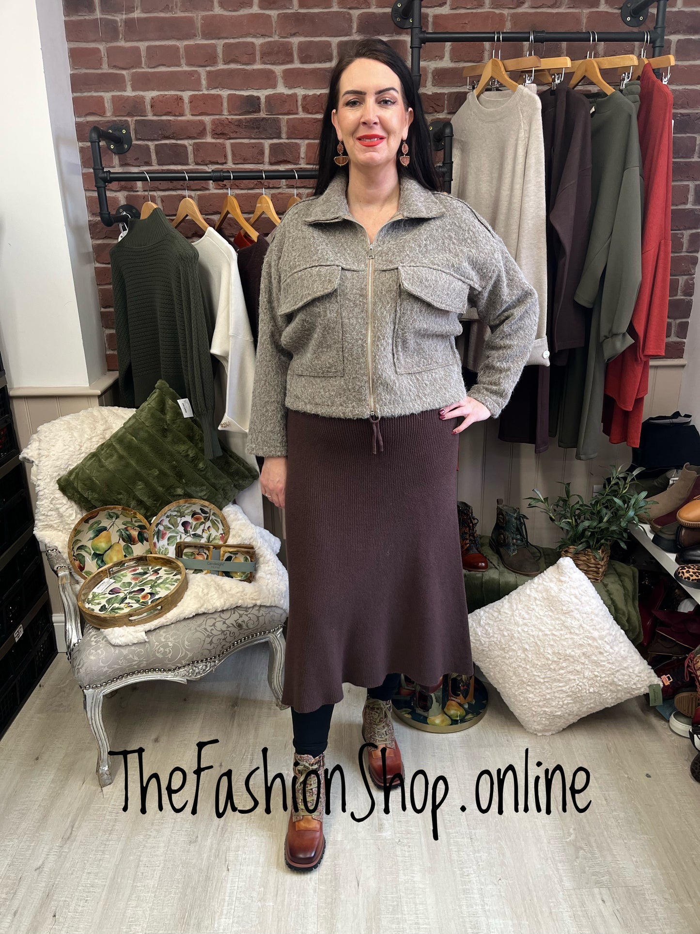 Milan Brown A-Line Skirt 8-16