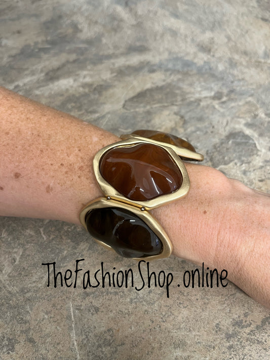 Amber Chunky Shades of Brown Bracelet