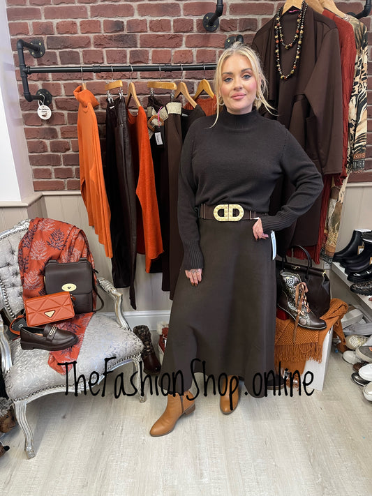 Erika brown turtle neck jumper 8-16