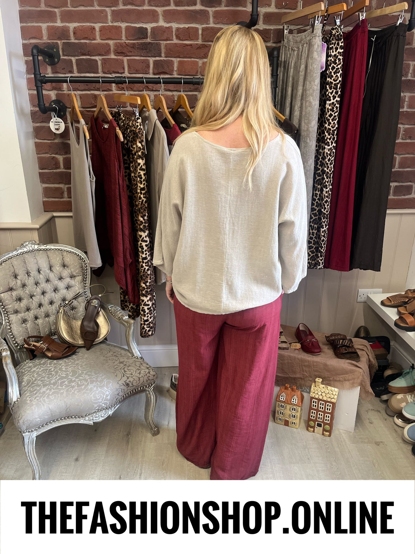 Maisie wine wide leg trousers 10-16