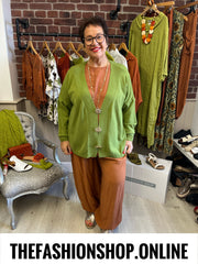 Sara olive wool mix cardigan 16-22