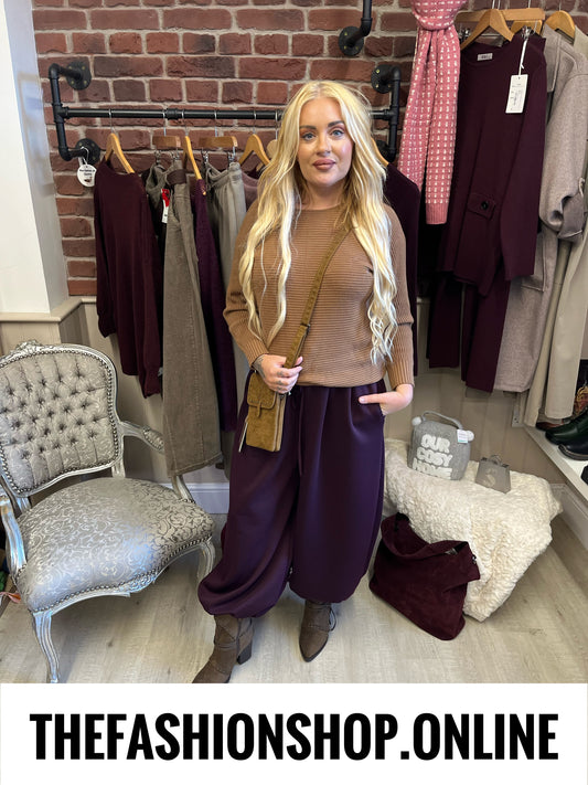 Libby camel ribbed jumper 8-16