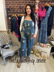 Fly Out embroidered dungarees 10-16