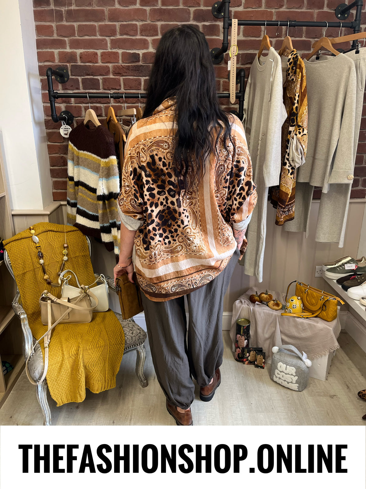 Miranda camel animal print shirt 16-22