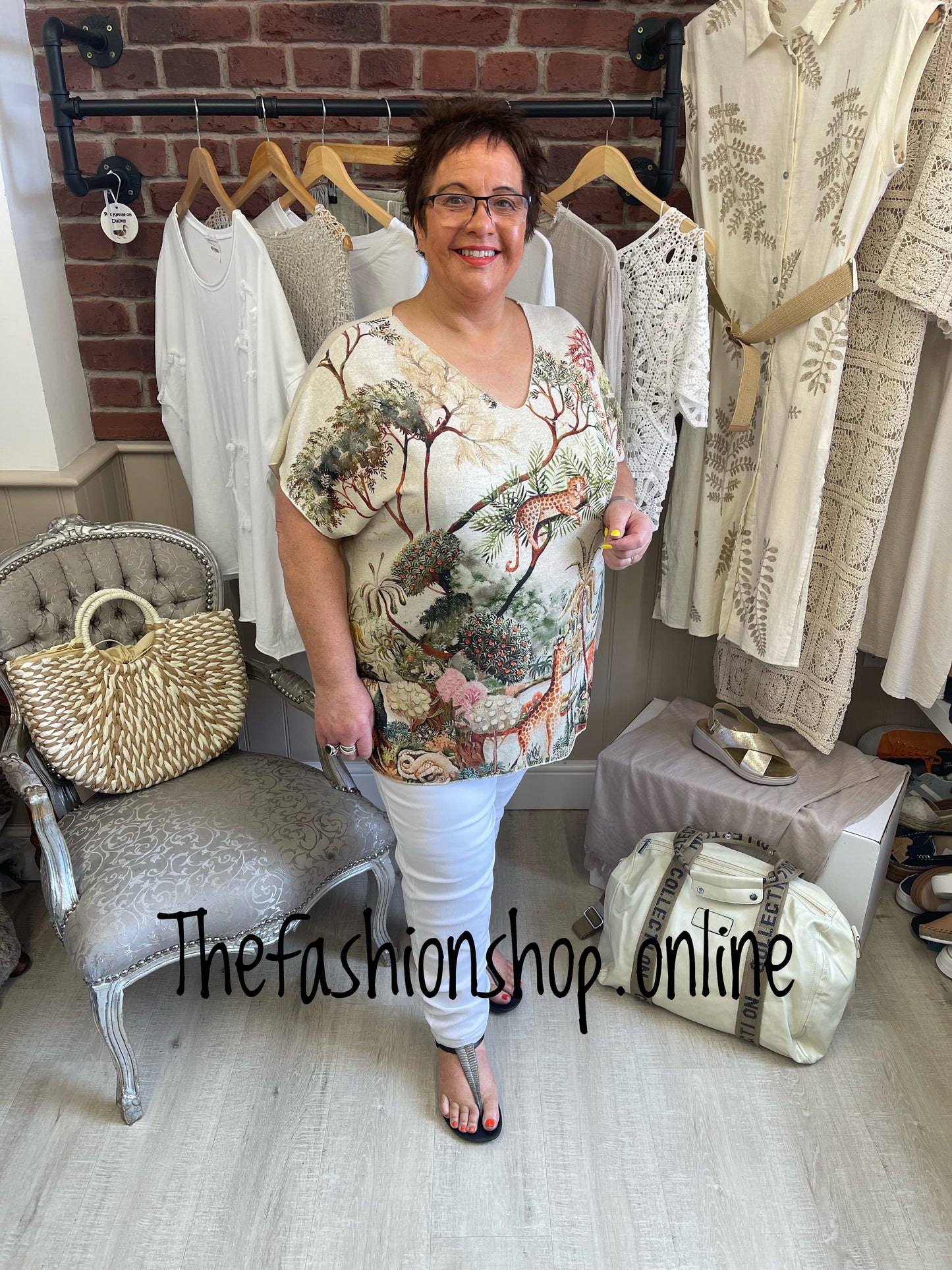 Suzanna safari shimmer top 12-16 and 18-22