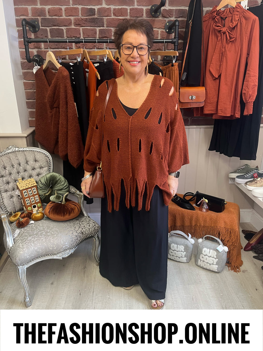 Rosalyn cinnamon wool mix tassel jumper 10-18