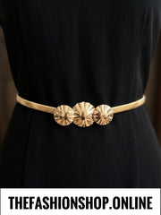 The Trio Elasticated Belt in Gold