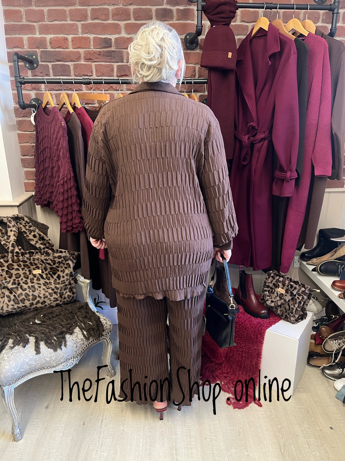 Amelia brown pin tuck co-ord 14-20