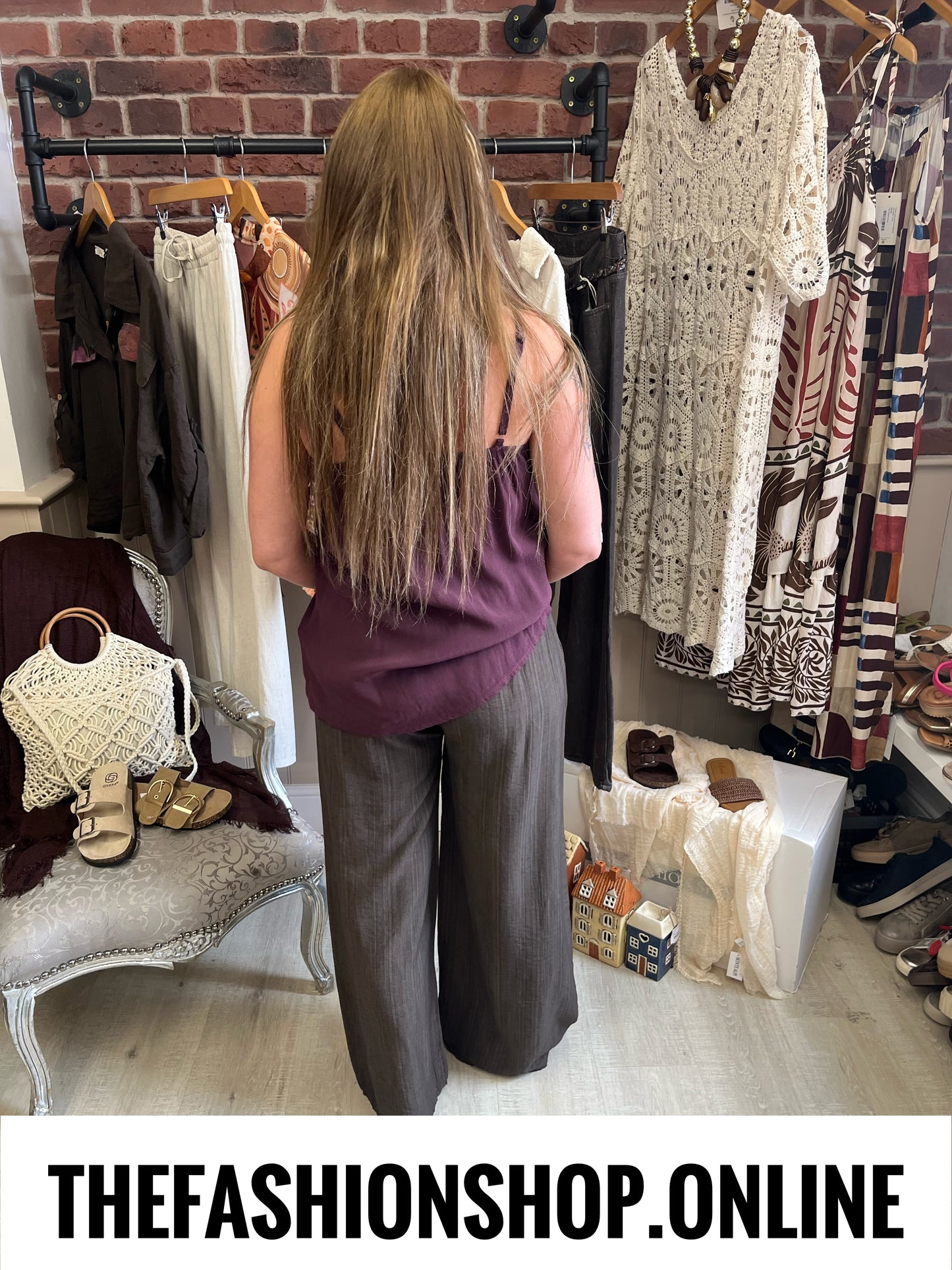 Maisie brown wide leg trousers 10-16