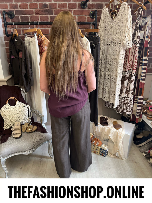 Maisie brown wide leg trousers 10-16