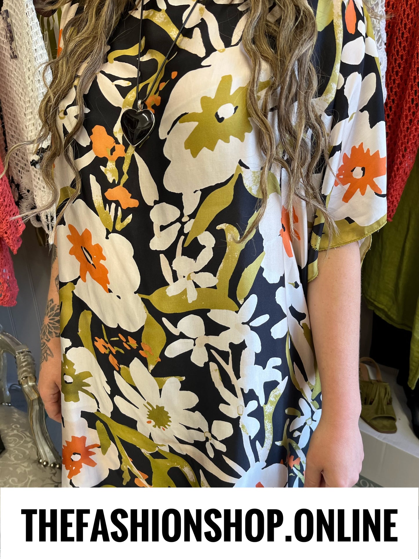 Celeste silk mix botanical print top 16-22
