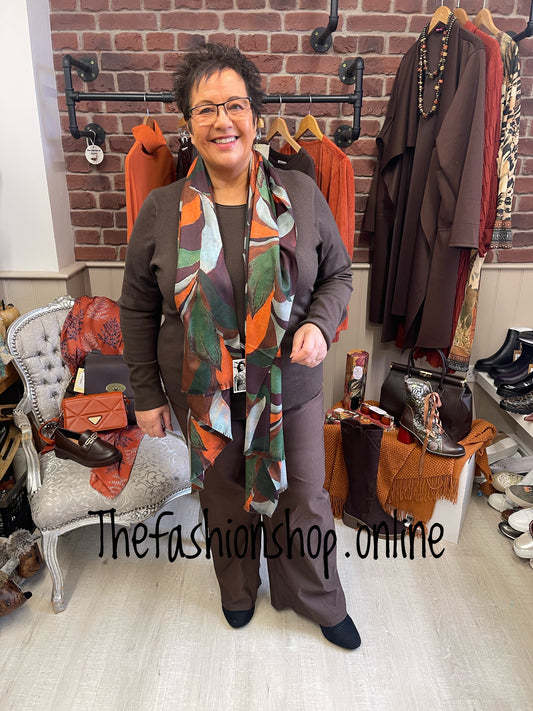 Diana brown fine knit long sleeve top sizes 10-20