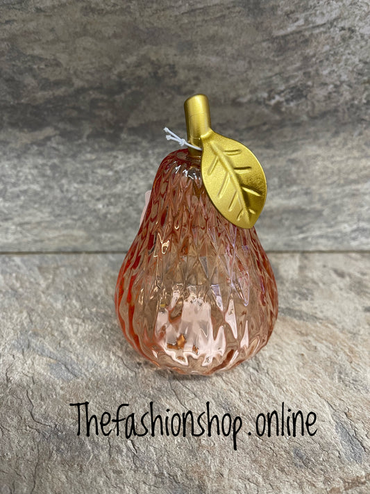Diamond cut LED small pear in amber