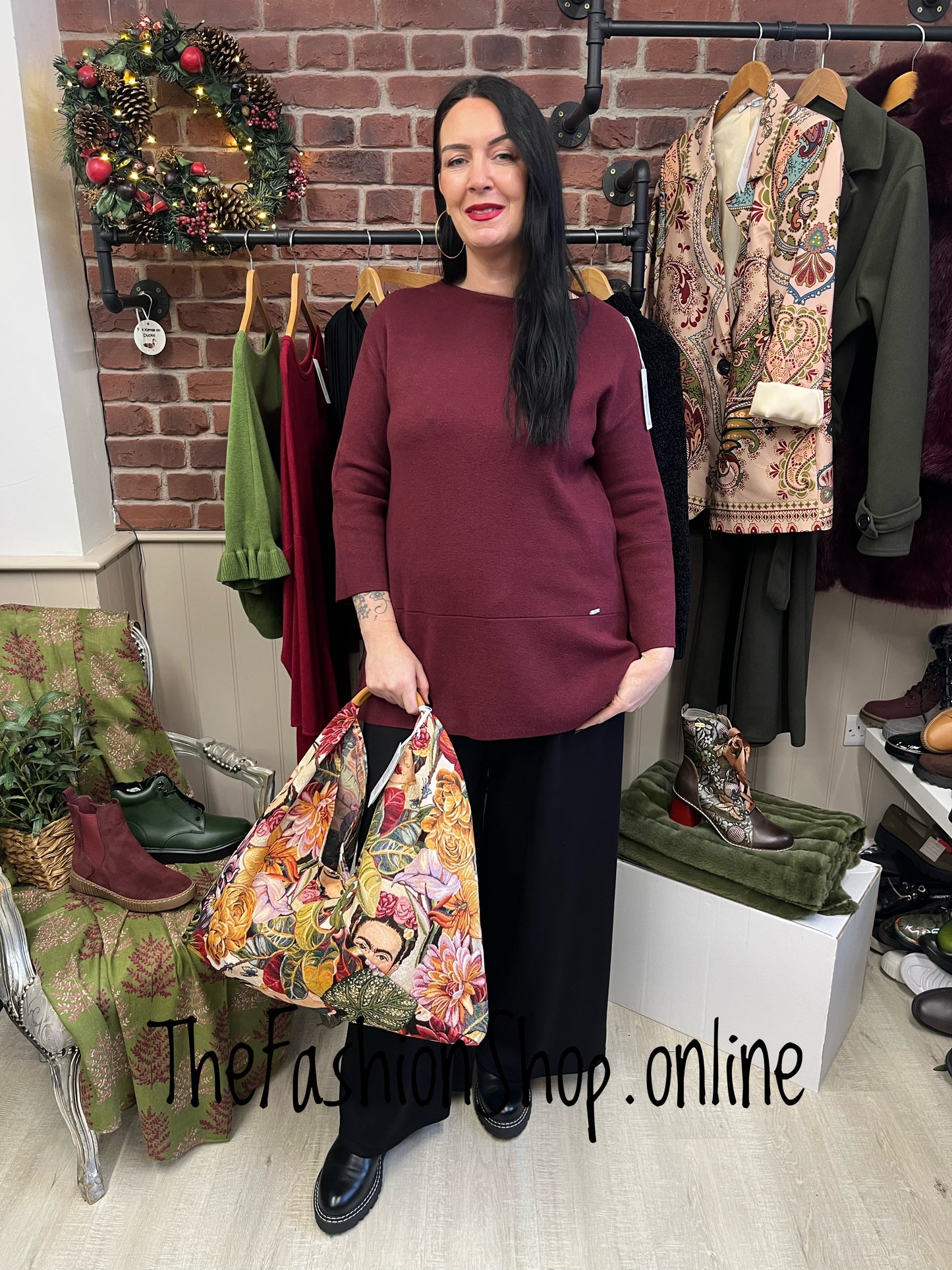 Lola wine cashmere mix jumper 12-18