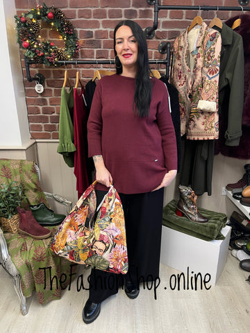 Lola wine cashmere mix jumper 12-18