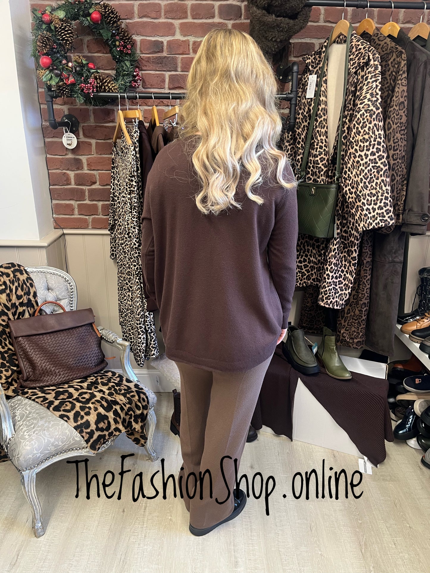 Freya brown embroidered flower jumper 10-16