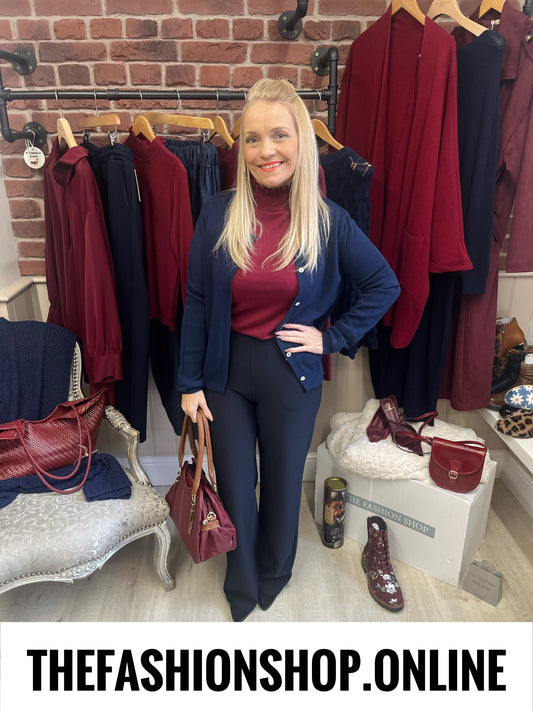 Imogen navy fine knit cardigan 8-14