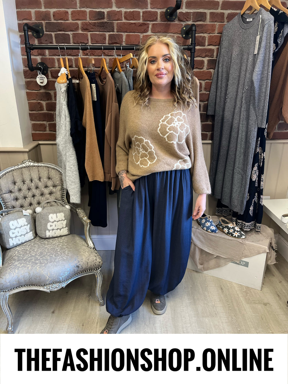 Kenzie navy harem trousers 10-22