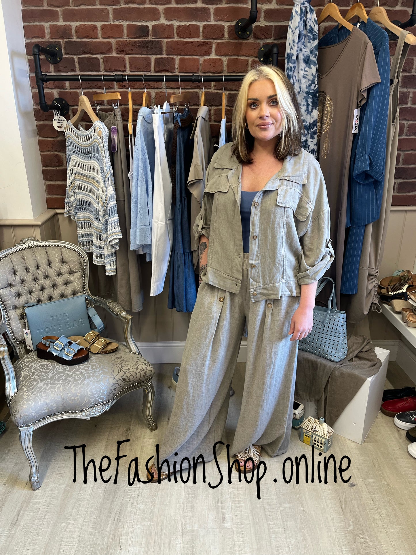 Eliza mocha linen jacket 12-18