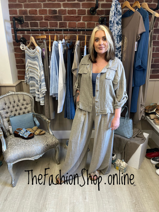 Eliza mocha linen jacket 12-18