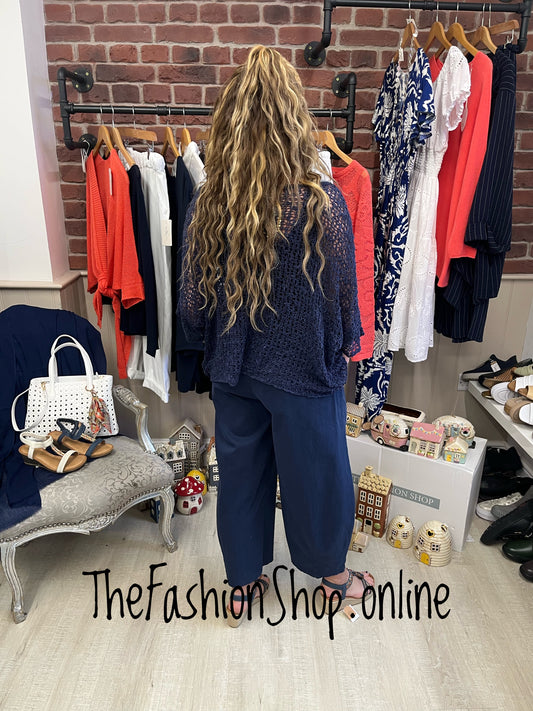 Bethany navy balloon trousers 10-16