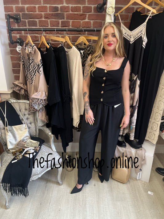 Christa black knitted vest 8-12