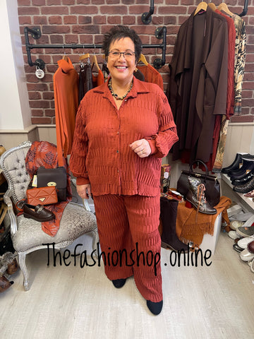 Amelia rust pin tuck co-ord 14-20