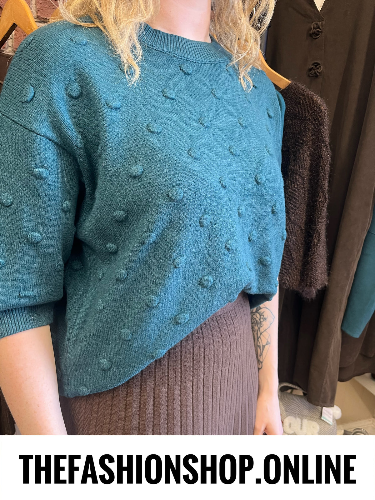 Madison teal short sleeve knit 8-16