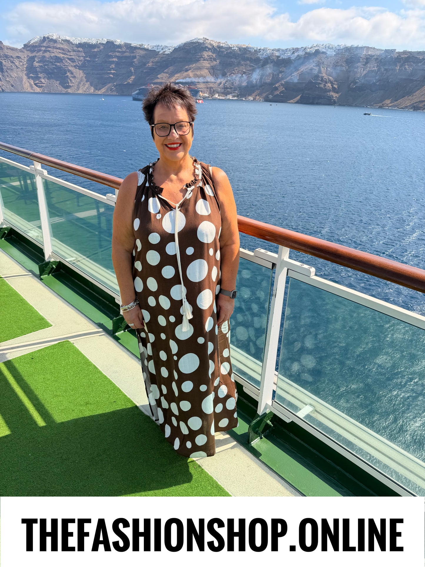 Angela brown spot dress 14-22