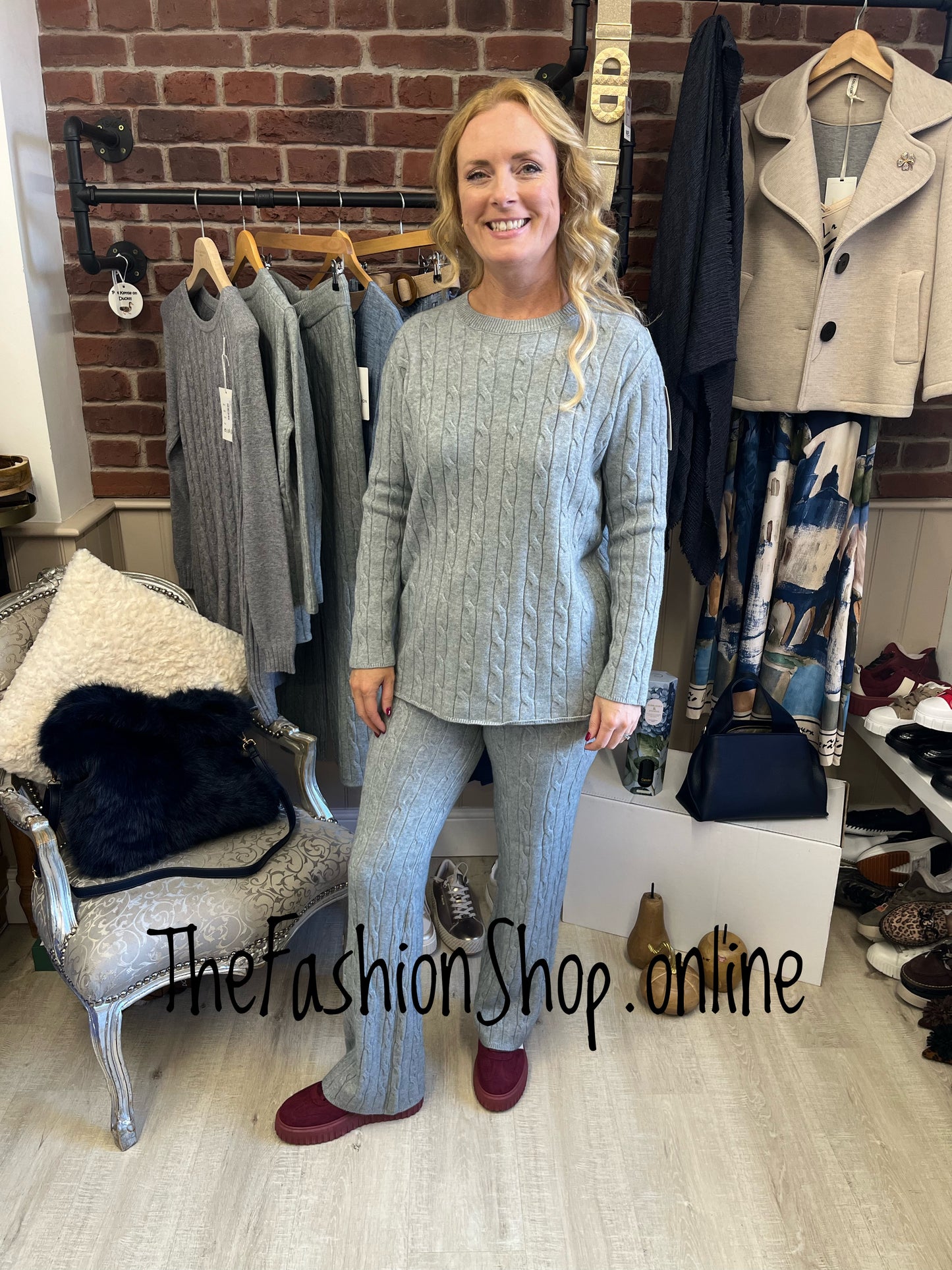 Amber grey cashmere mix co-ord 10-14
