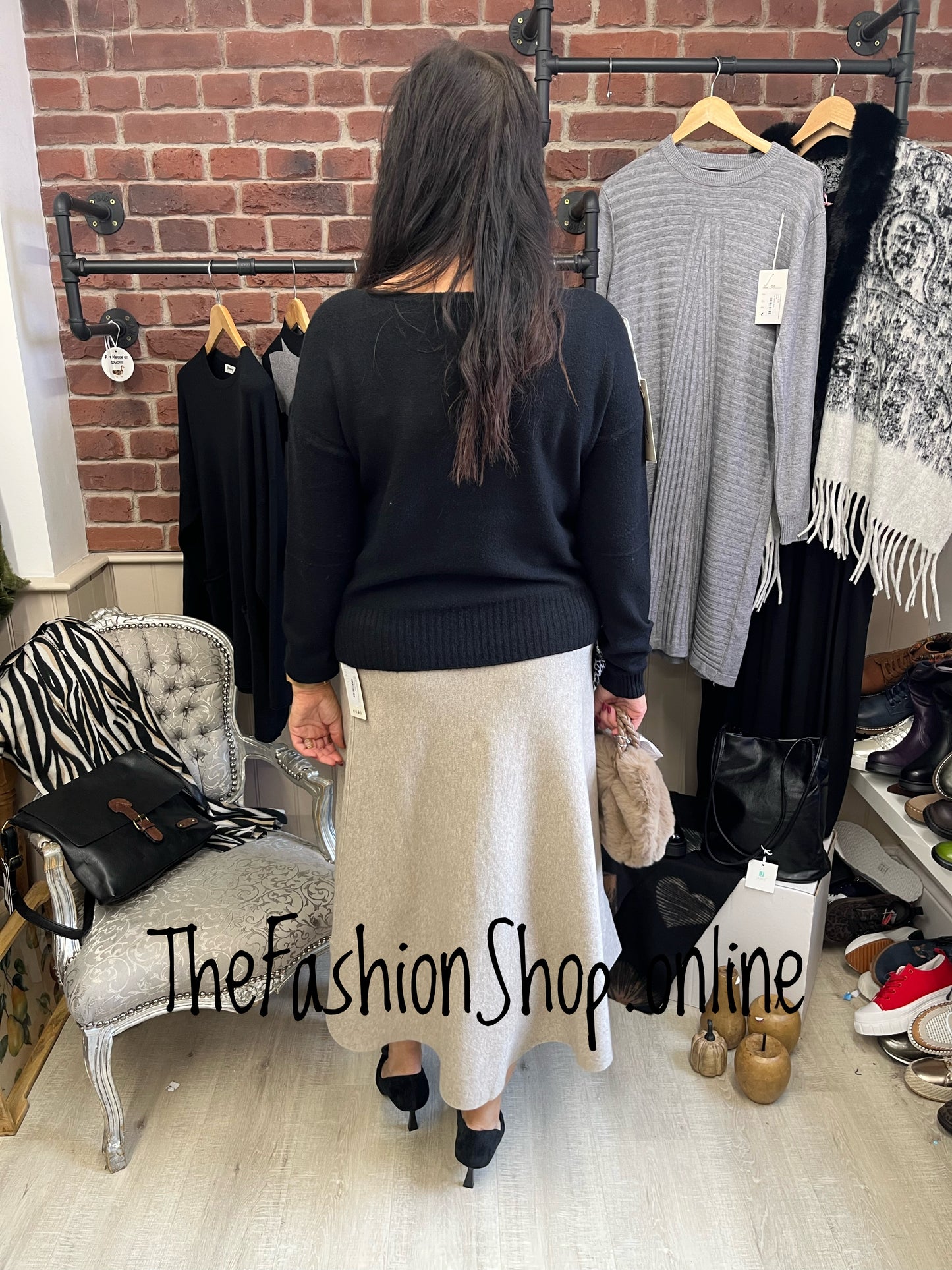 Jess black twin pocket jumper 8-14