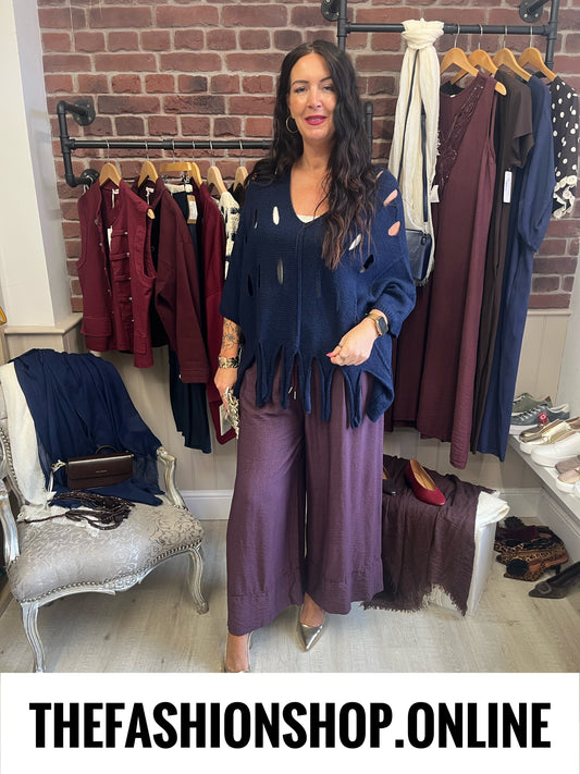 Rosalyn navy wool mix tassel jumper 10-18