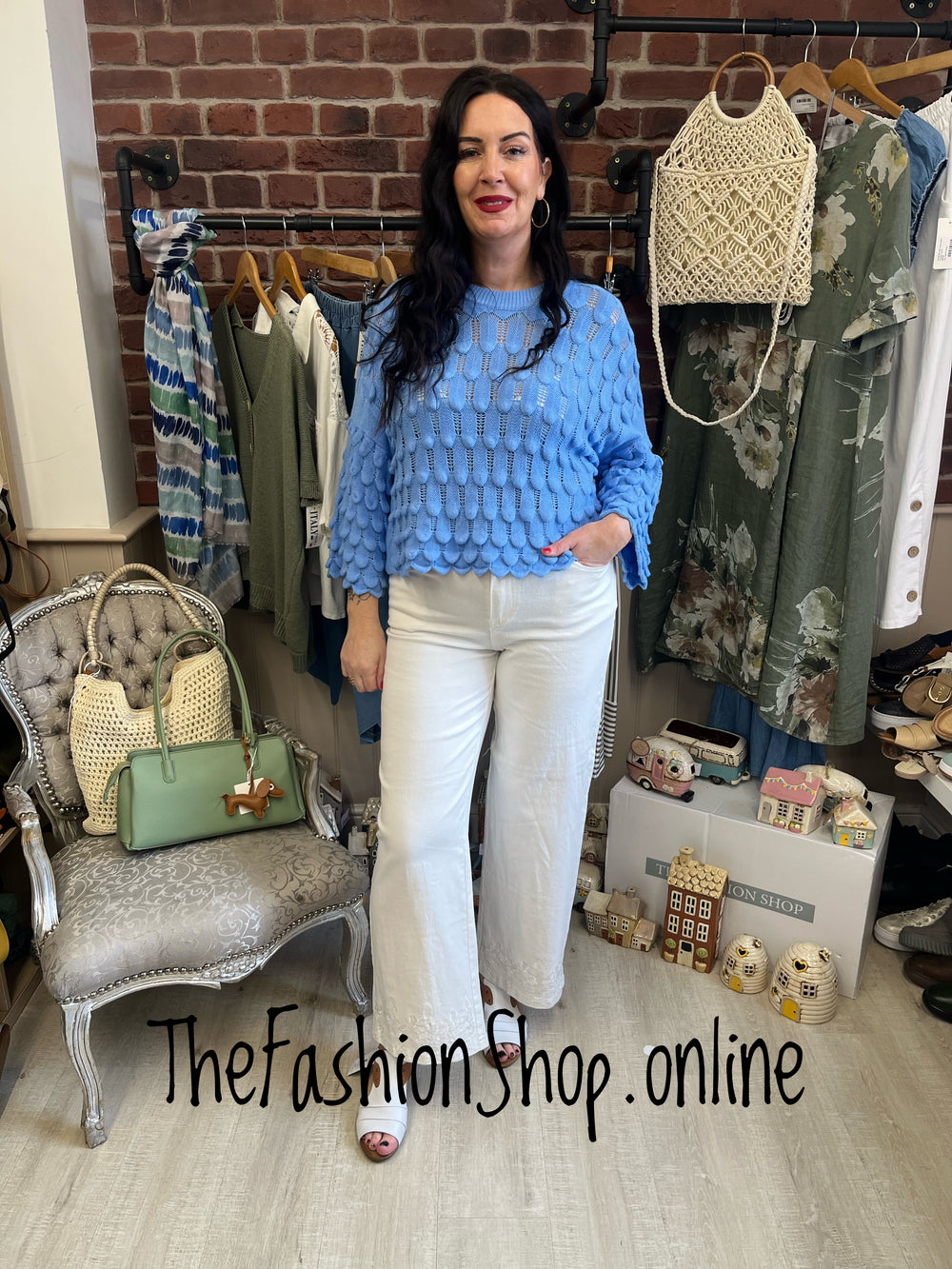 Eloise light blue petal jumper 8-16