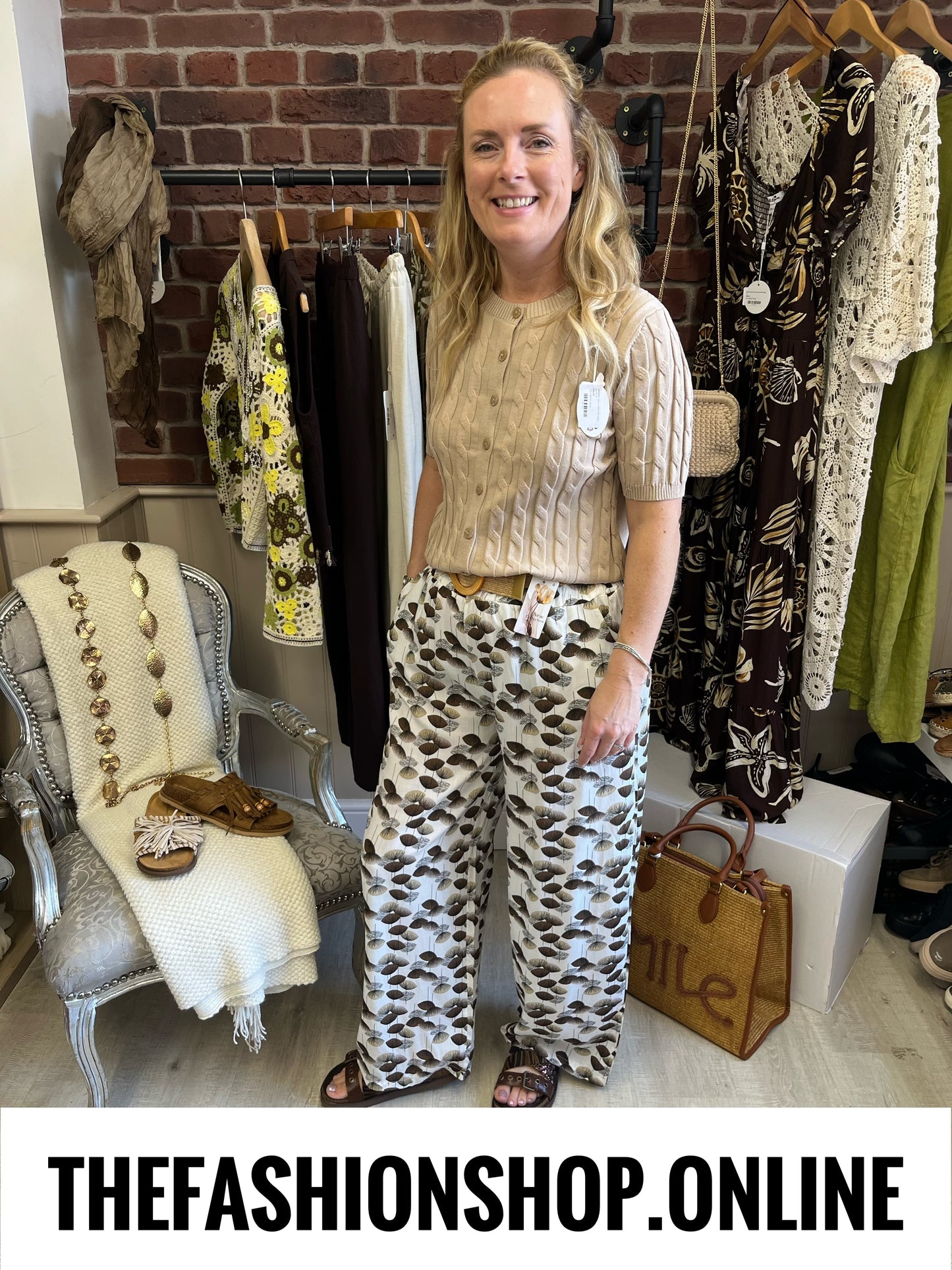 Freya ginkgo wide leg trousers with belt 10-16