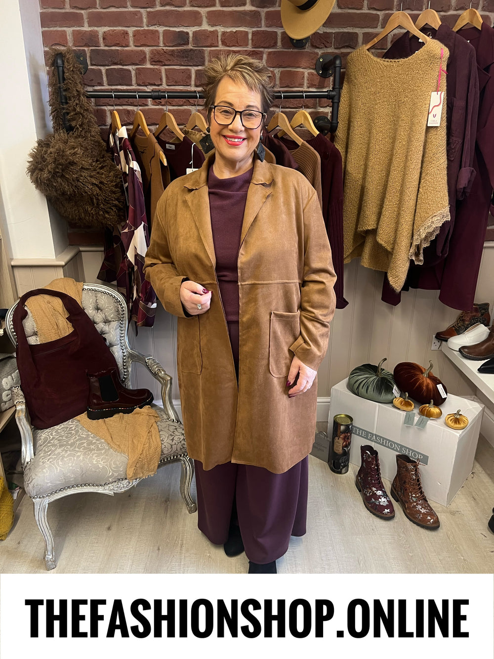 Penelope camel faux suede edge to edge jacket 12-20