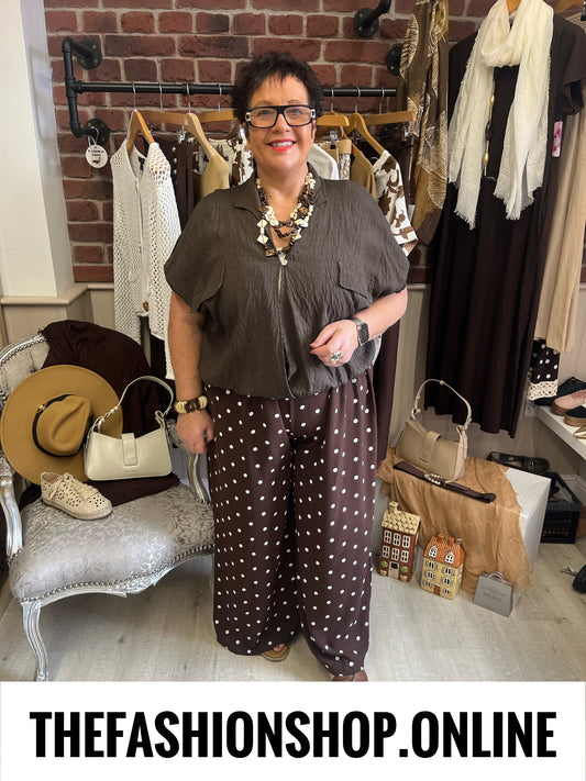 Corinne brown textured top 12-20