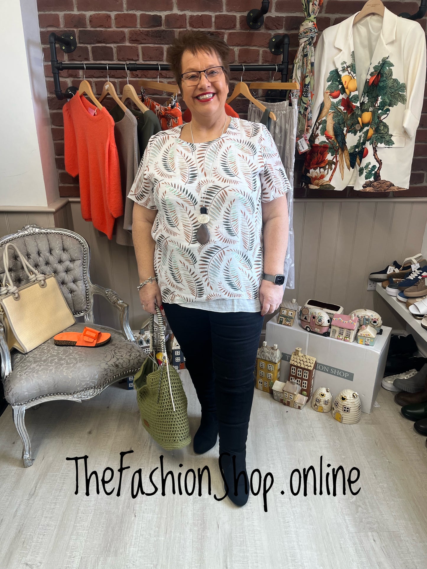 Yasmin rust leaf layered top sizes 14, 16 and 18