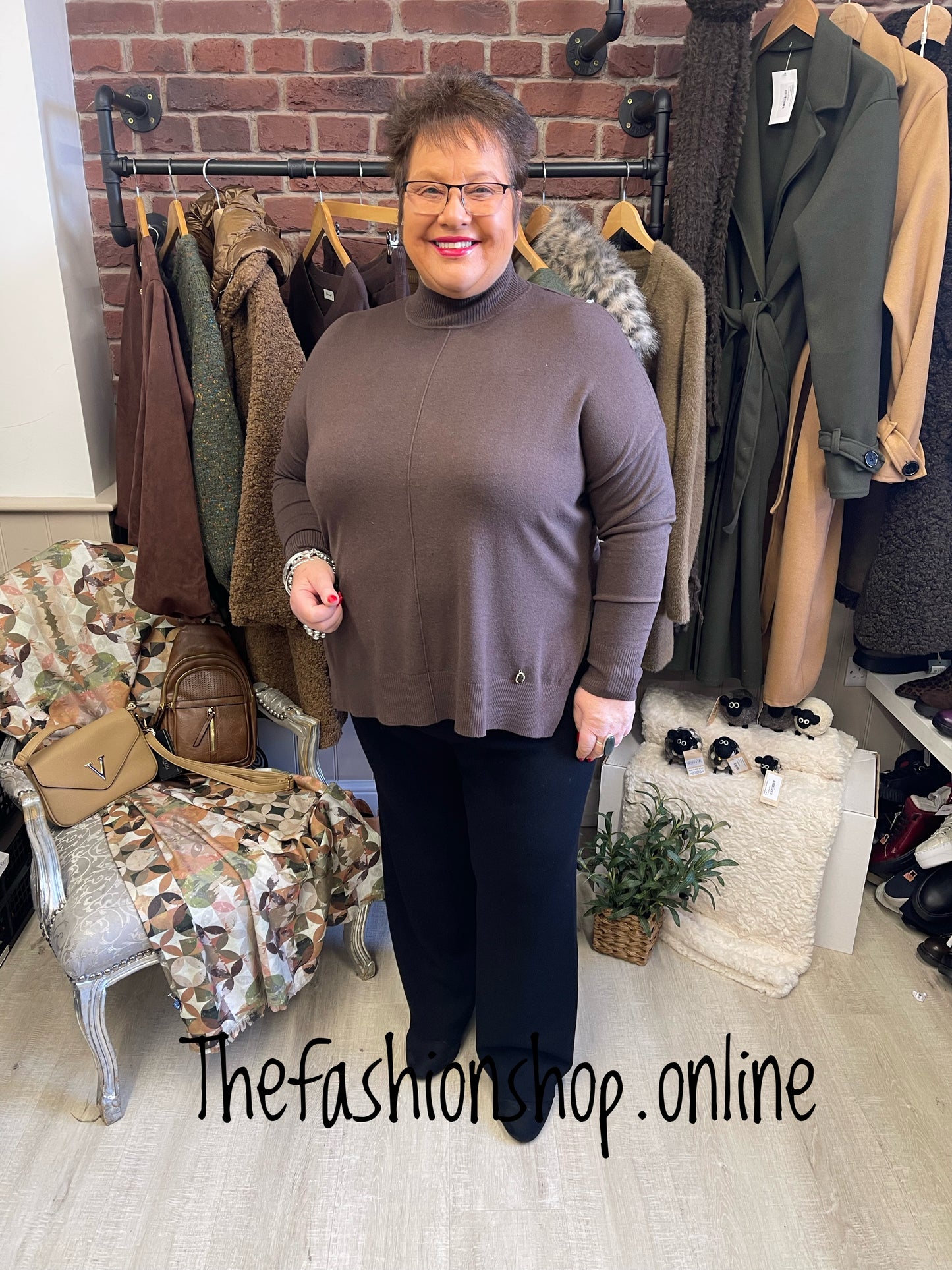 Joanna brown ribbed back jumper 14-20