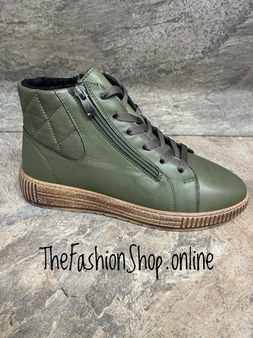 Modella Janeiro olive leather ankle boots sizes 4-9 (37-42)