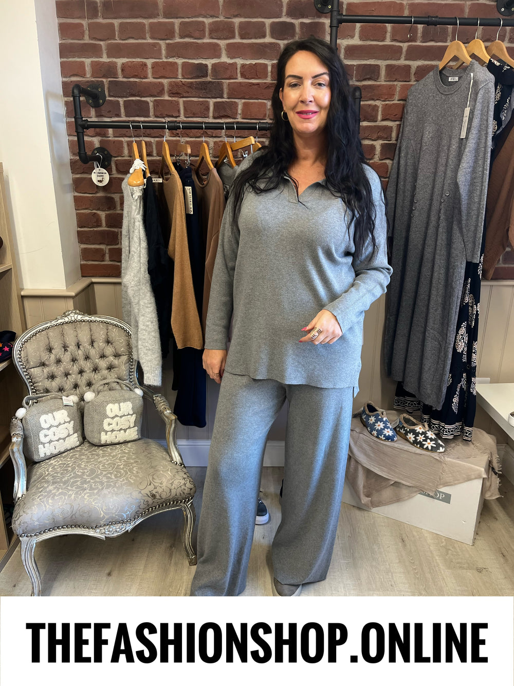 Lara grey co-ord set sizes 10-16 and 16-20