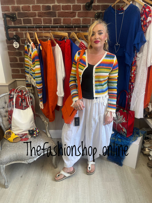 Kirsty striped tassel cardigan sizes 8-10 and 12-14