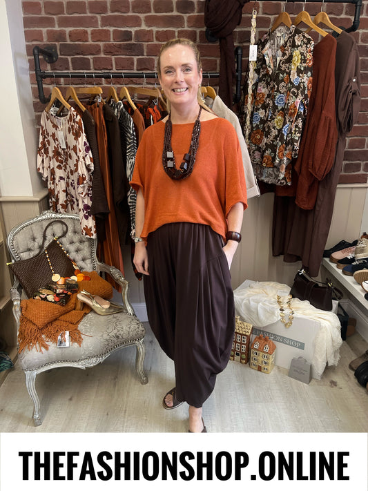 Phoebe brown balloon trousers 10-18