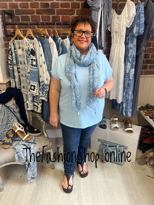 Anita light blue cotton t shirt 14-22