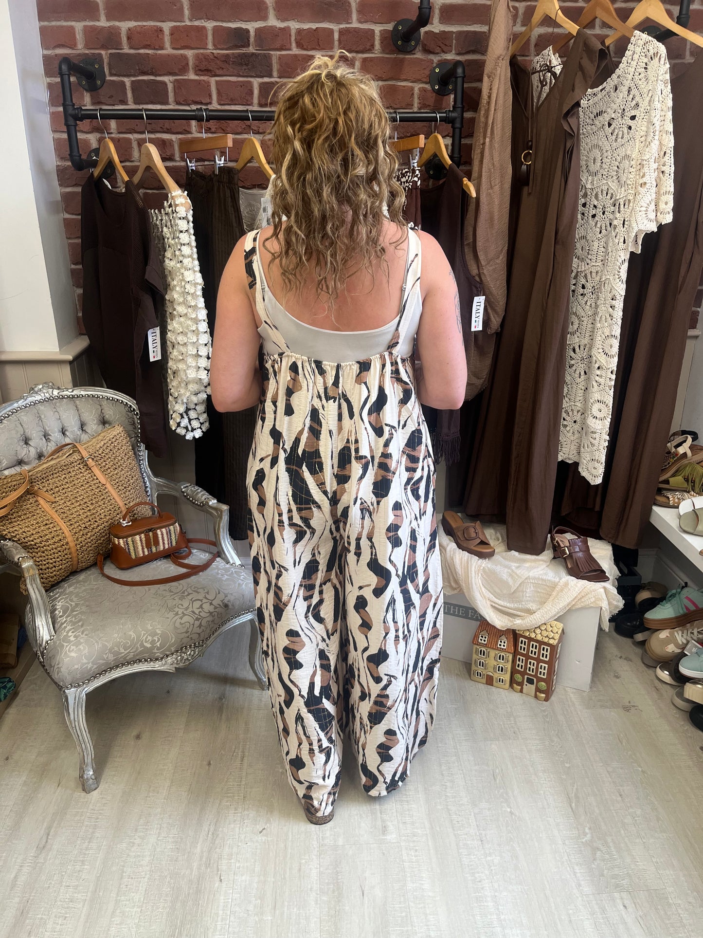 Fly Out abstract print jumpsuit 10-14